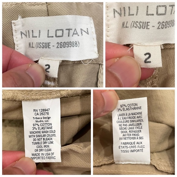 Nili Lotan East Hampton Desert Sand Cropped Side Stripe Tape Pant Size 2 - Picture 13 of 13